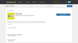 Ola Cabs - SAP Concur App Center