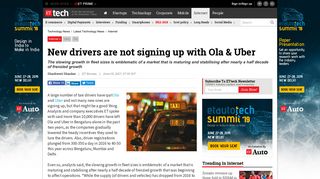 New drivers are not signing up with Ola & Uber, Technology News ...