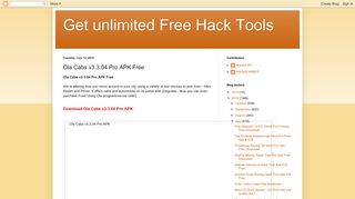 Get unlimited Free Hack Tools: Ola Cabs v3.3.04 Pro APK Free