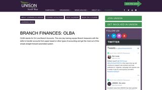 Branch finances: OLBA - Unison North West