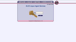 OLCC Liquor Agent Services - Login Page