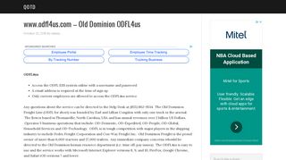 www.odfl4us.com - Old Dominion ODFL4us | Qotd