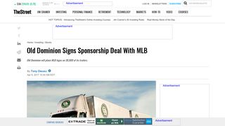 Old Dominion Signs Sponsorship Deal With MLB - TheStreet
