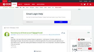 Recovering my old Gmail account? [Solved] - Ccm.net