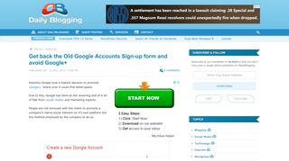 Get back the Old Google Accounts Sign-up form and avoid Google+