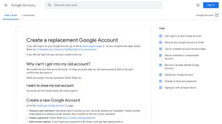 Create a replacement Google Account - Google Account Help