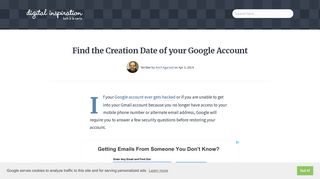 How to Find the Creation Date of your Google Account (Gmail)