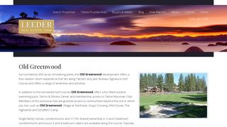 Old Greenwood - Lake Tahoe Real Estate & Truckee Real Estate