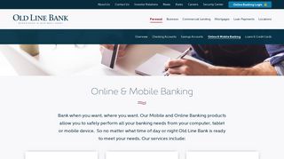 Personal Banking | Online & Mobile Banking | Old Line Bank