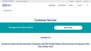 Customer Service - Insurance from AIG in the US