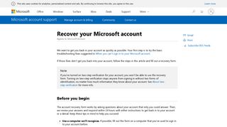 Recover your Microsoft account - Microsoft Support