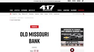 Old Missouri Bank - 417 Magazine