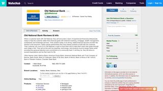 Old National Bank Reviews: 22 User Ratings - WalletHub