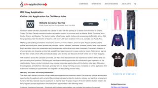 Old Navy Application: Canada Jobs & Careers - Job-Applications.ca