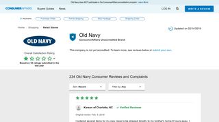 Top 233 Reviews and Complaints about Old Navy