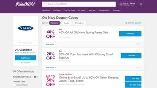 40% Off Old Navy Coupon, Promo Codes + $5 Cash Back 2019
