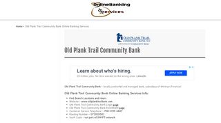 Old Plank Trail Community Bank Online Banking Services ...