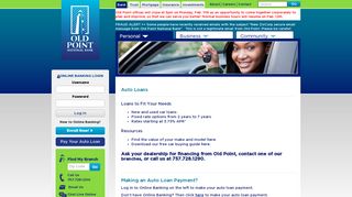 Old Point National Bank :: Auto Loans