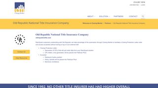 Old Republic National Title Insurance Company | Closing Market