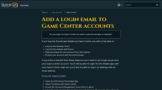Set an email login for your Game Center account - RuneScape ...