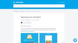 Signing Up as a Student | Showbie Support