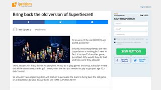 Petition Bring back the old version of SuperSecret!