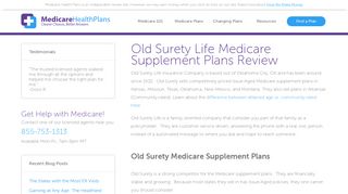 Old Surety Life Medicare Supplement Plans Review