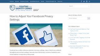 How to Adjust Your Facebook Privacy Settings - Fighting Identity Crimes