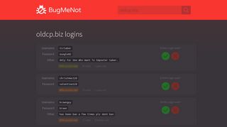oldcp.biz passwords - BugMeNot