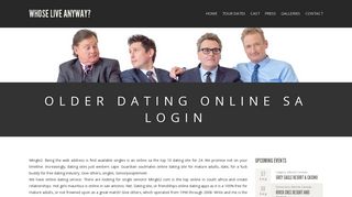 Older dating online sa login – Whose Live Anyway?