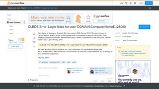 OLEDE Error: Login failed for user 'DOMAINComputerName$'.;28000 ...