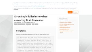 Error: Login failed error when executing first dimension – TimeXtender