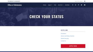 Check Your Status - Office of Admissions - Ole Miss Admissions