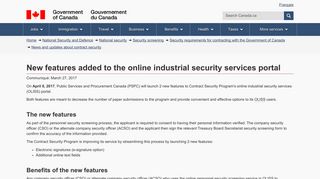 New features added to the online industrial security services portal ...