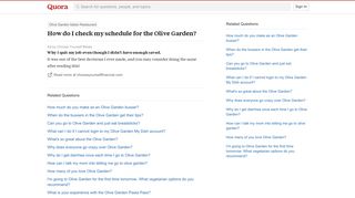 How to check my schedule for the Olive Garden - Quora