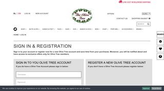 Log in - The Olive Tree