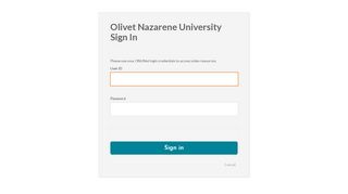 Login - Olivet Nazarene University