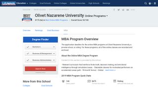 Olivet Nazarene University - Online MBA Program - US News