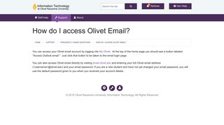 How do I access Olivet Email? - Olivet Nazarene University