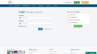 Login This page is restricted - OLIVOIP - The lowest internet call