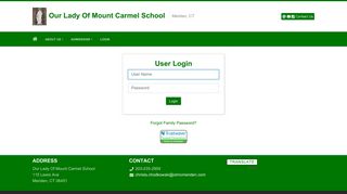 User Login - Our Lady Of Mount Carmel School - Educonnect