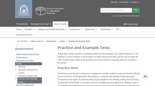 Years 11 and 12 | Practice and Example Tests