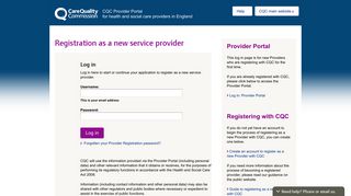 Registration as a new service provider | OLS - CQC Provider Portal
