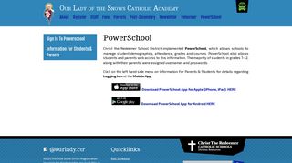 PowerSchool - Our Lady of the Snows Catholic Academy