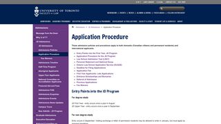 Application Procedure | University of Toronto Faculty of Law