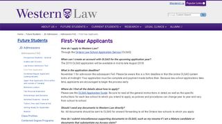First-Year Applicants - Western Law - Western University