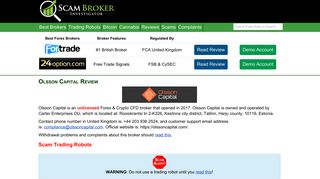 Scam Broker Investigator • Olsson Capital Review