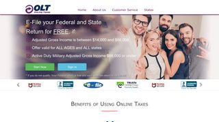 OnLine Taxes at OLT.COM - Federal taxes Online, State Taxes Online