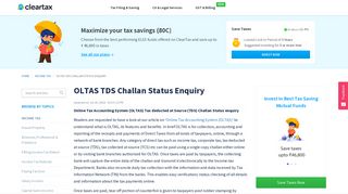 OLTAS Challan - OLTAS TDS Challan Status Enquiry Online - ClearTax