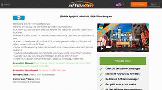 affiliaXe - [Mobile App] OLX - Android [IN] Affiliate Program